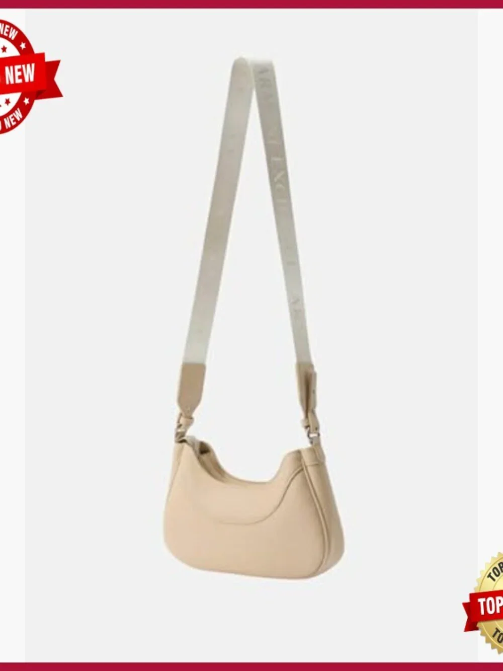 Small Hobo Bag with Embroidered Logo and Optional Shoulder Strap